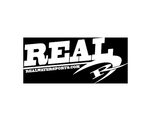 Logo for Real Watersports with website URL.