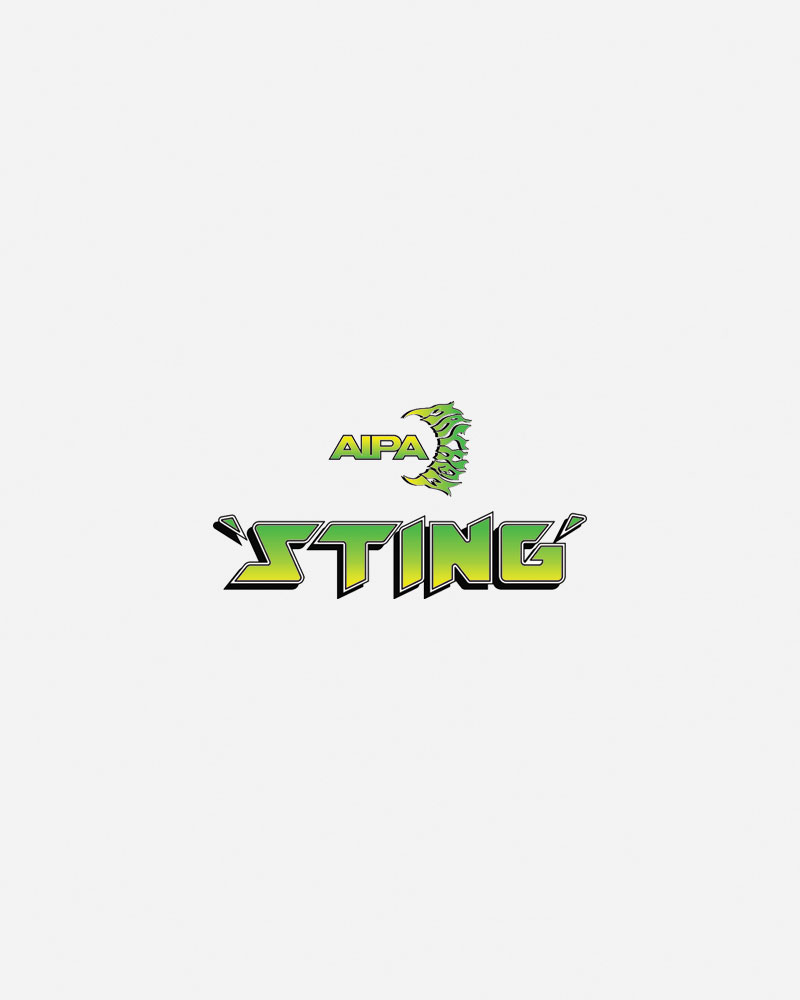 Logo featuring "AIPA" and the word "STING" in green.