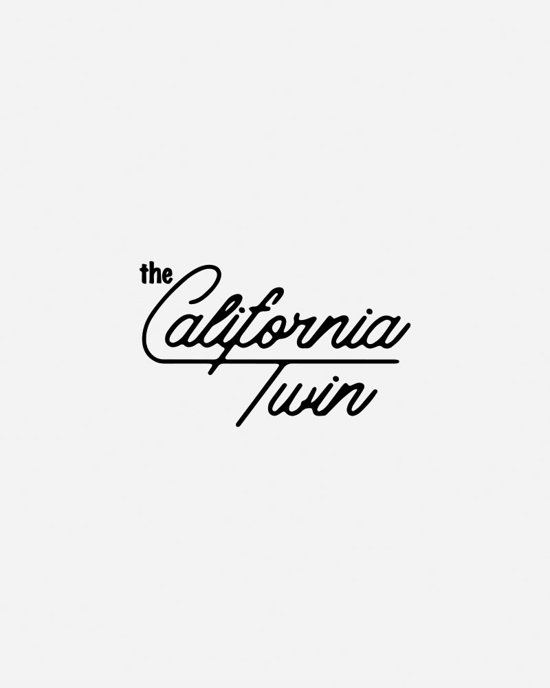 Logo design featuring the text "the California Twin" in cursive.