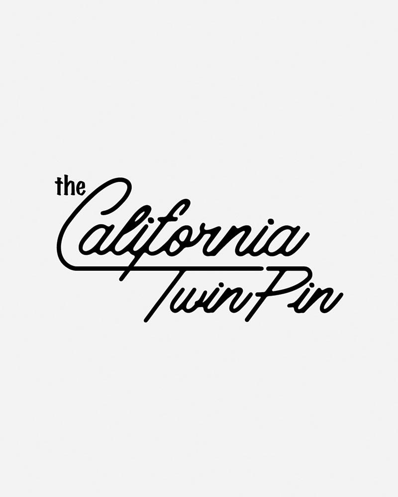 Stylized text logo for "The California Twin Pin.