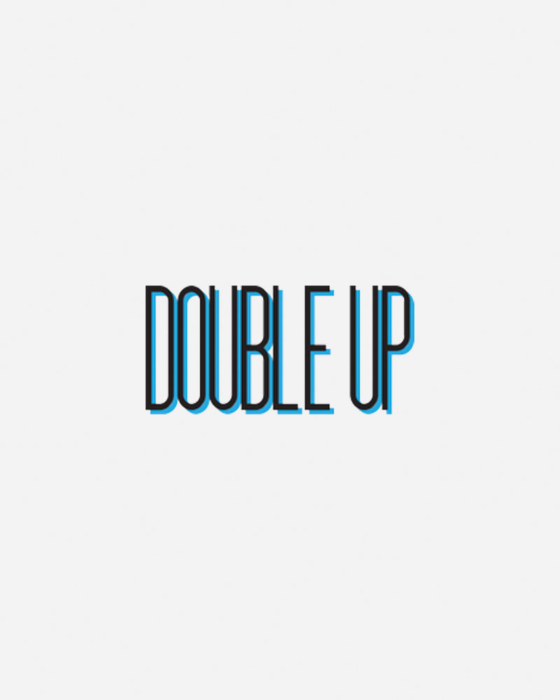 Text logo displaying "DOUBLE UP" in bold font.