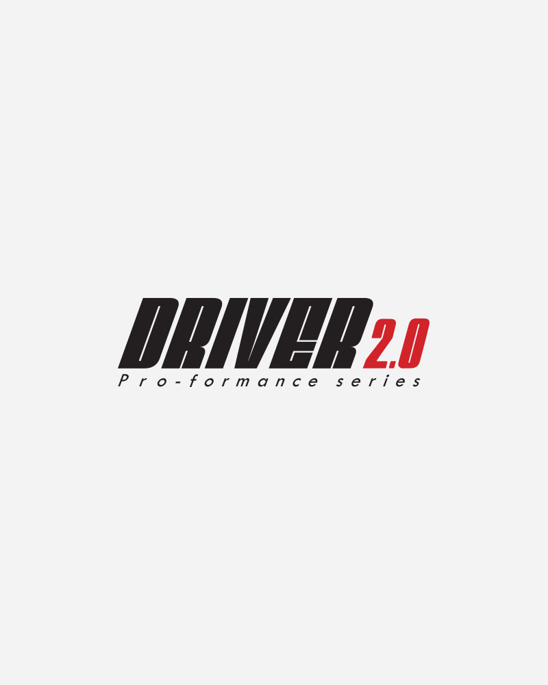 Logo for DRIVER 2.0 Pro-formance series in black and red.