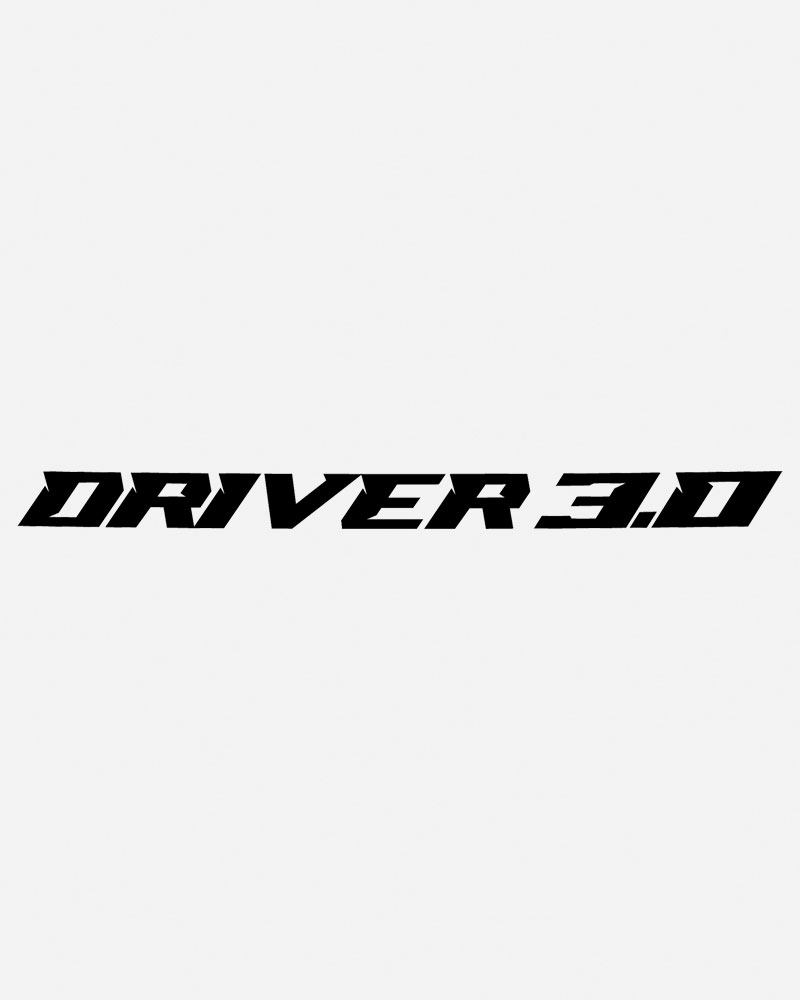 Black text logo reading "DRIVER 3.0" on a white background.
