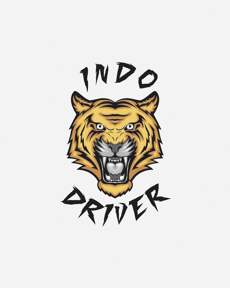 Tiger head logo with "INDO DRIVER" text below.