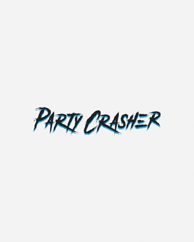 Text logo for "Party Crasher" in bold, stylized font.