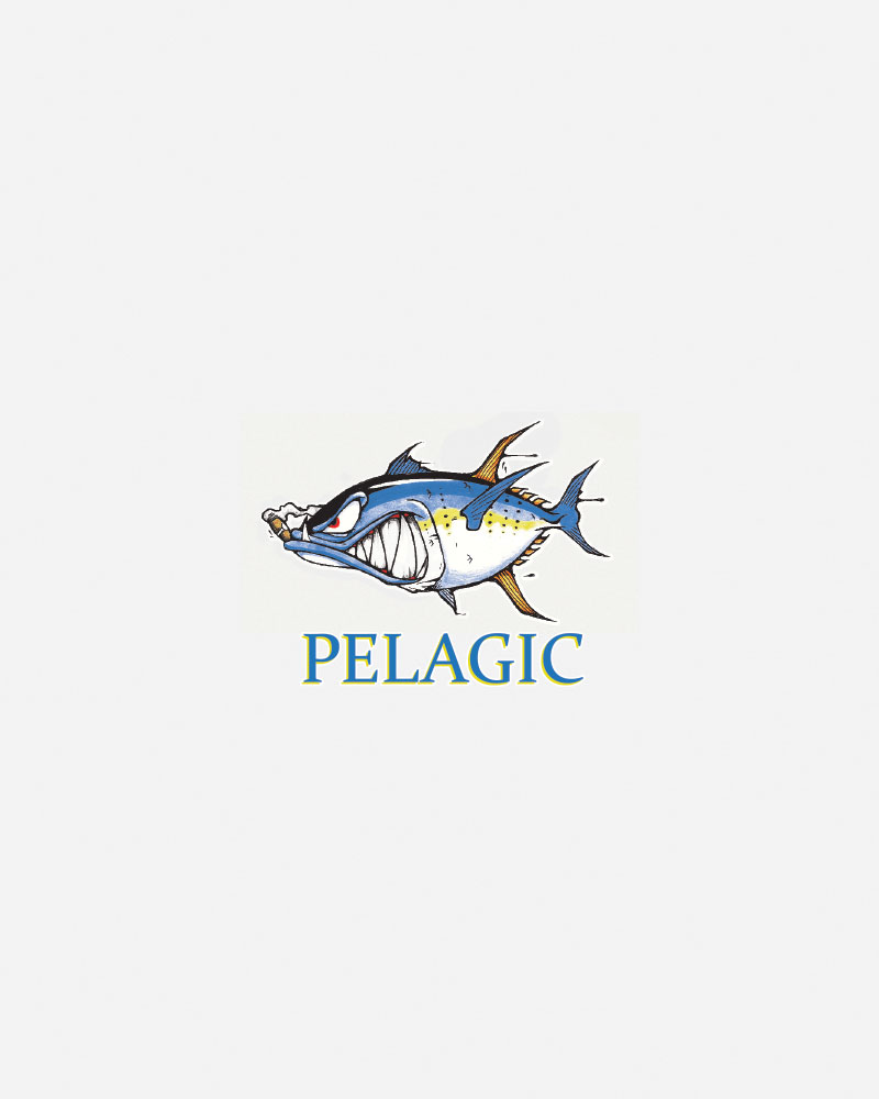 Cartoon fish logo with the word "PELAGIC" below it.