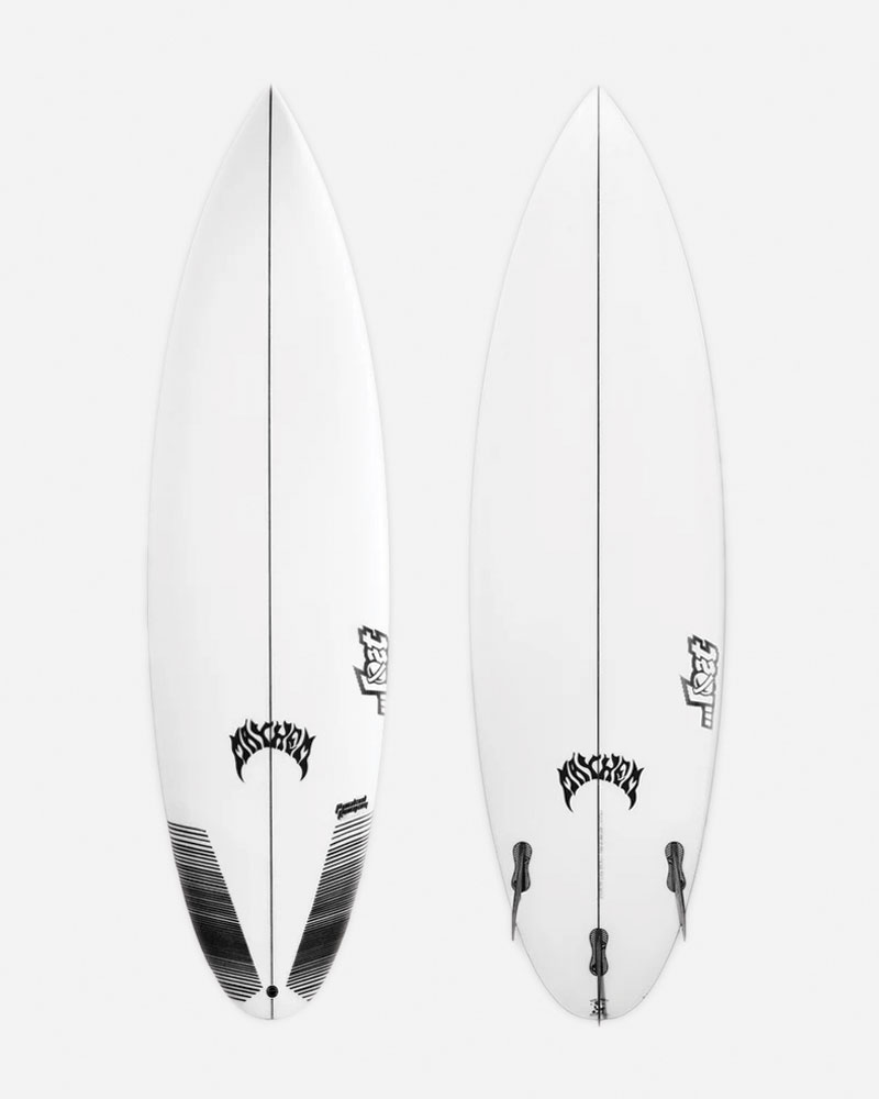 Two surfboards displayed from front and back views.
