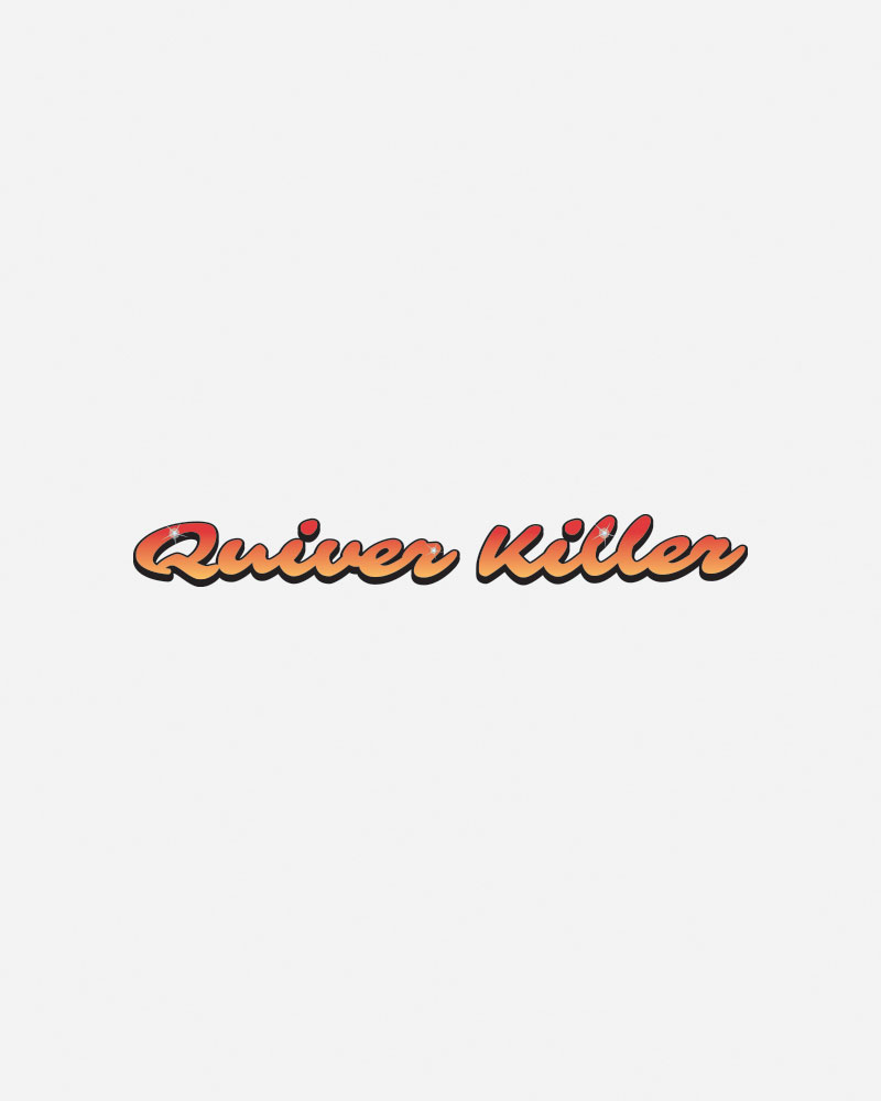 Quiver Killer logo in stylized orange text on white background.