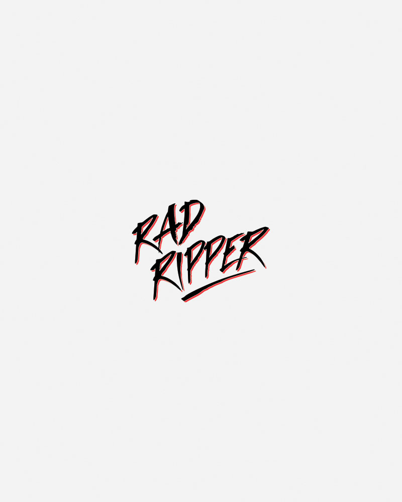 Text logo for "RAD RIPPER" in bold, stylized font.