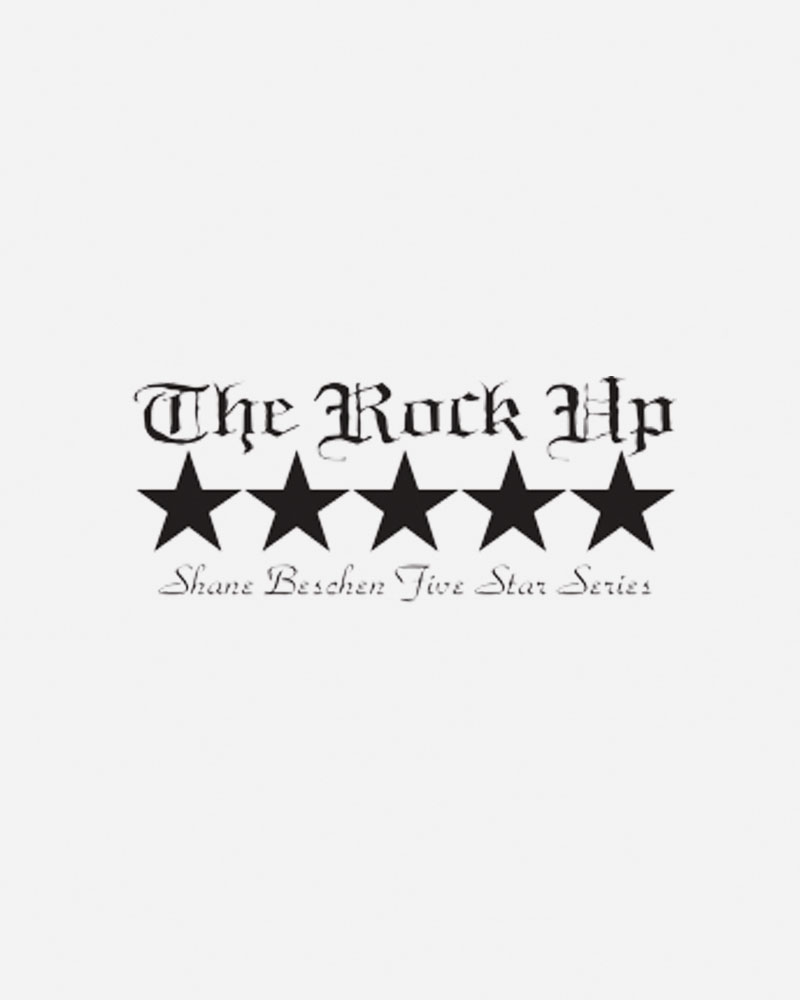 Logo featuring five black stars and stylized text.
