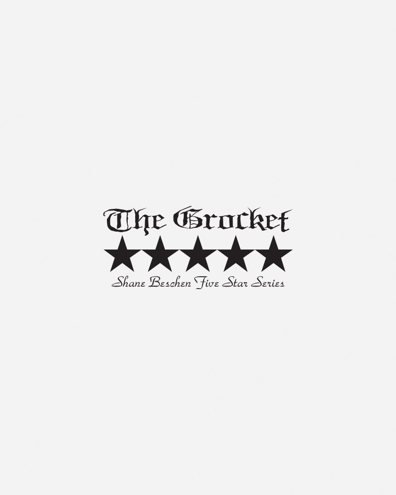 Logo featuring "The Grocket" and five stars below.
