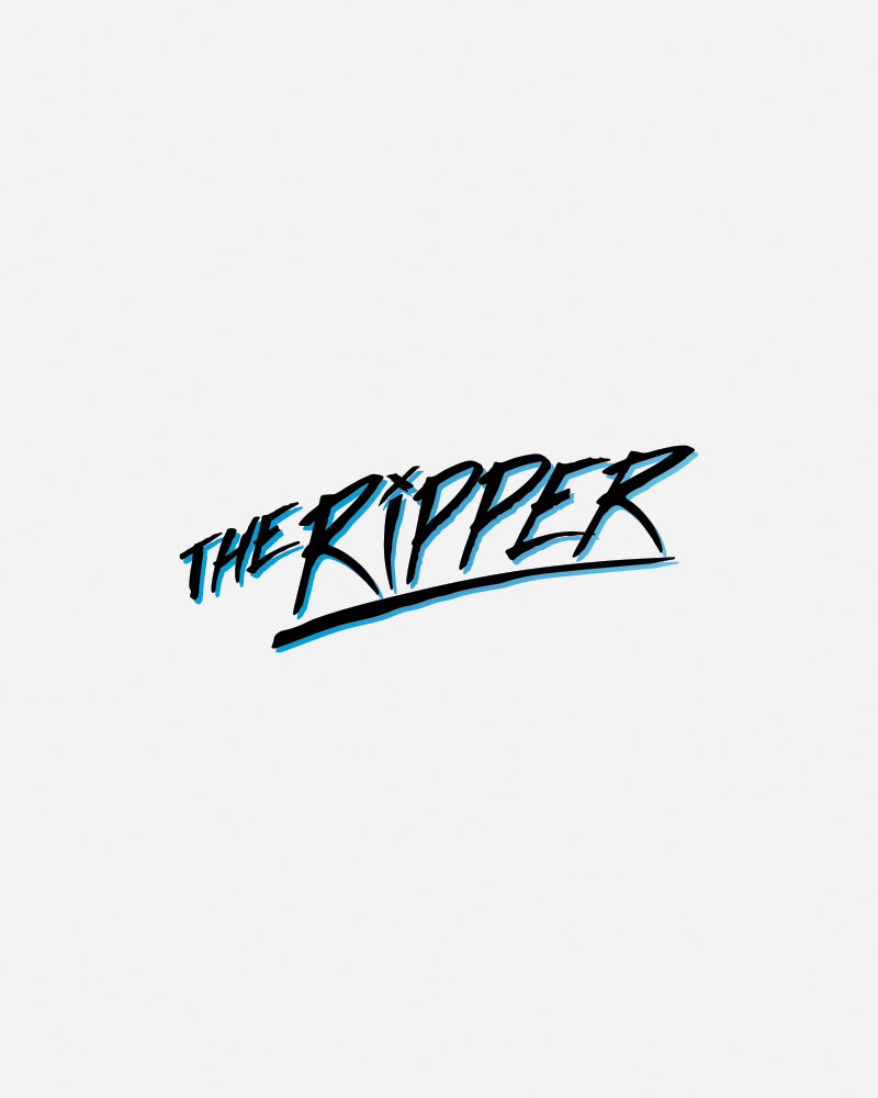 Stylized text logo reading "THE RIPPER" in blue and black.