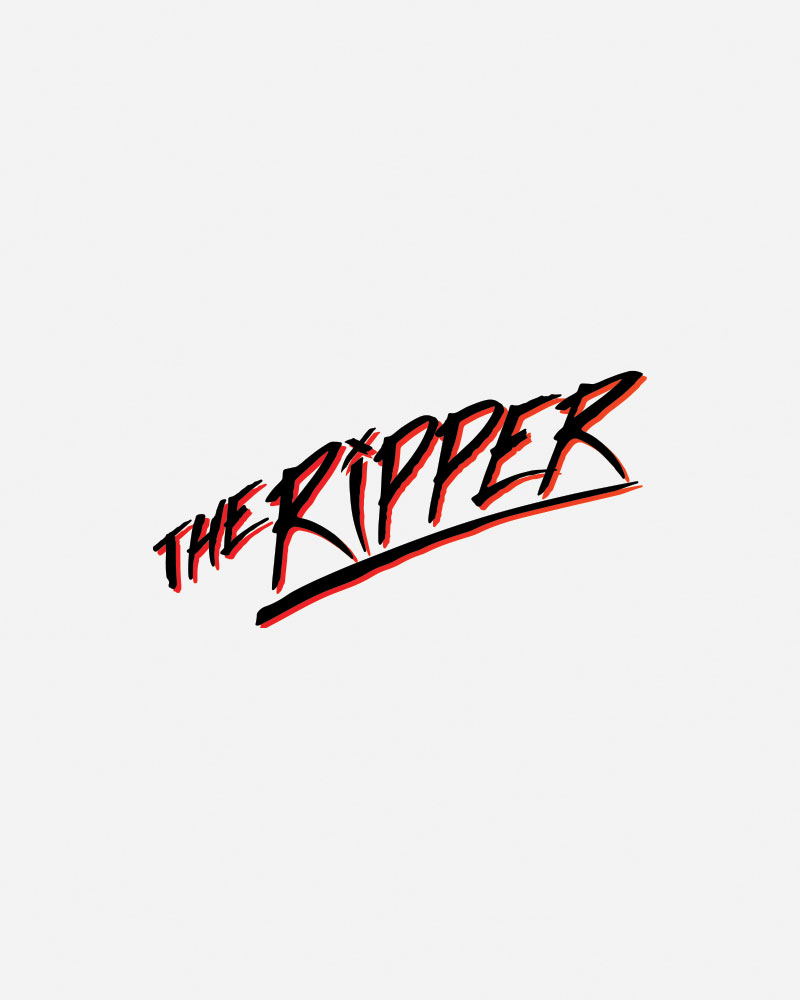 Stylized logo text reading "THE RIPPER" in black and red.