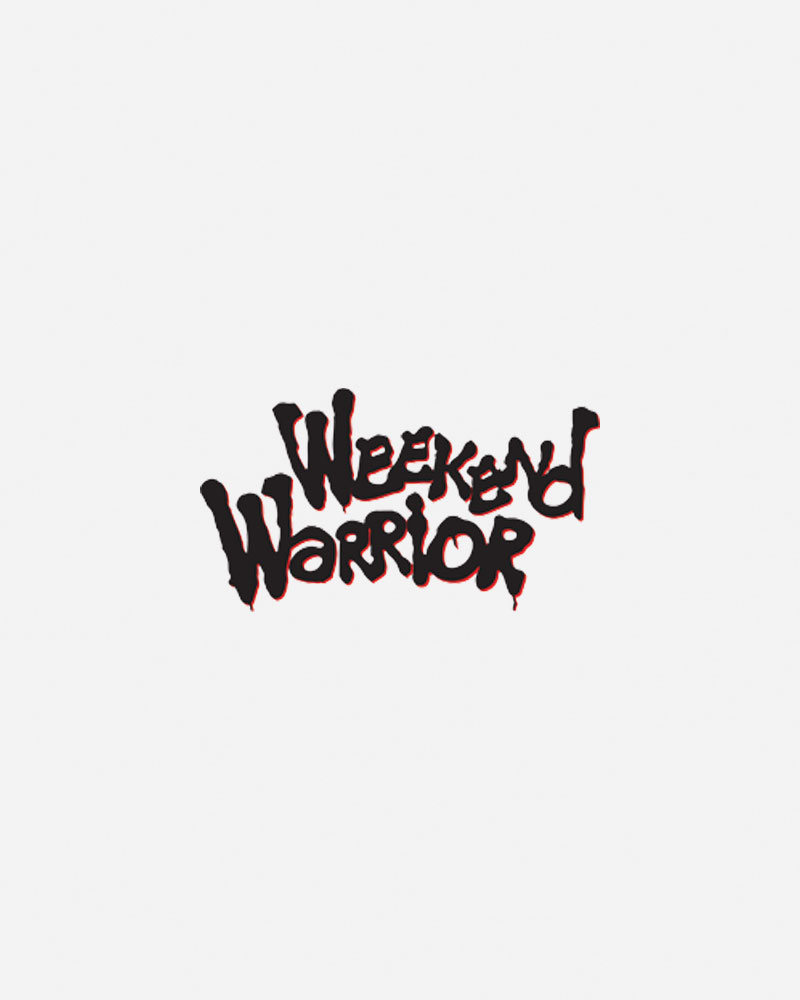 Black and red "Weekend Warrior" logo on white background.