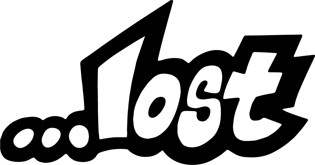Stylized text design featuring the word "lost.