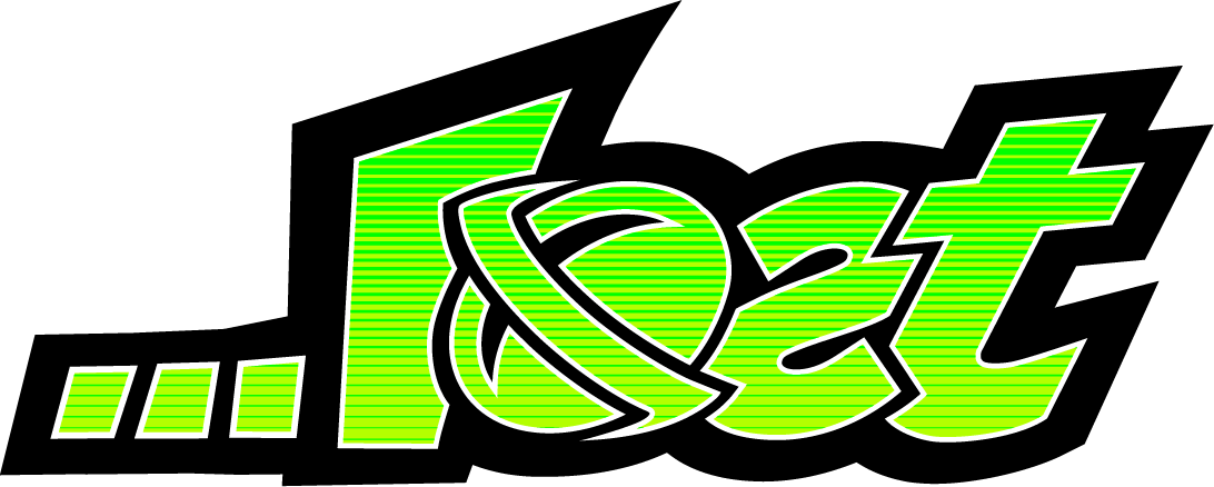 Green logo with stylized text and graphic elements.