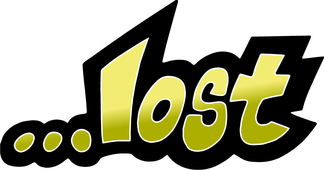 Stylized text design featuring the word "lost" in green.