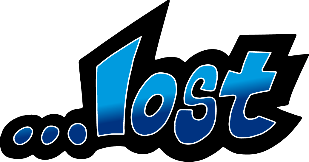 Text design featuring the word "lost" in blue and black.