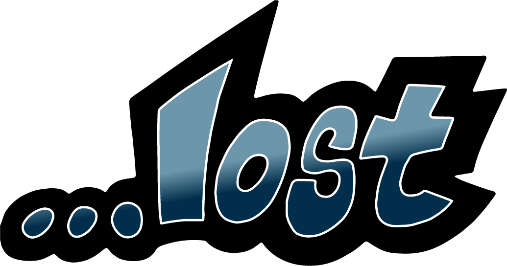 Stylized text reading "...lost" in blue and black colors.