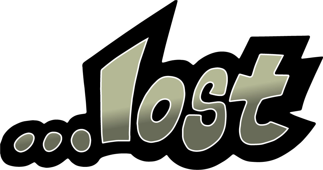 Stylized text graphic with the word "lost" in taupe colors.