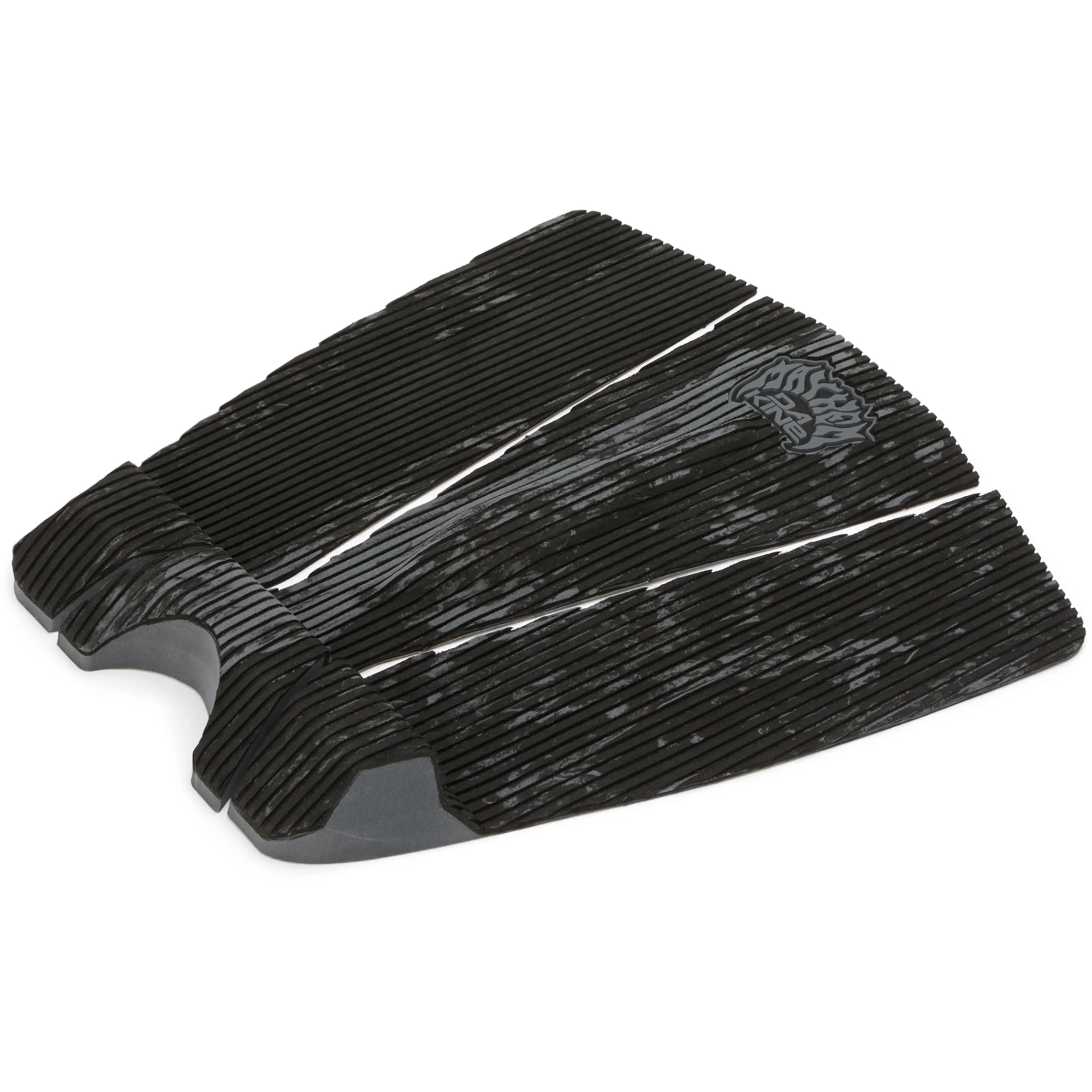 Black surf traction pad with textured surface and logo.
